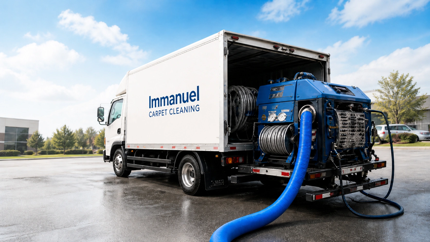 Immanuel Carpet Cleaning truck-mount cleaning equipment.